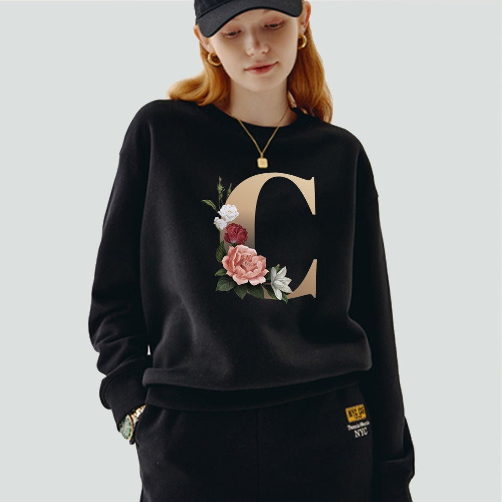 Black Pullover Initial Printed Series