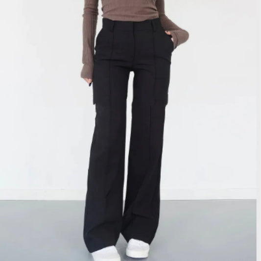 Women's Casual Stitching Straight-leg Pants