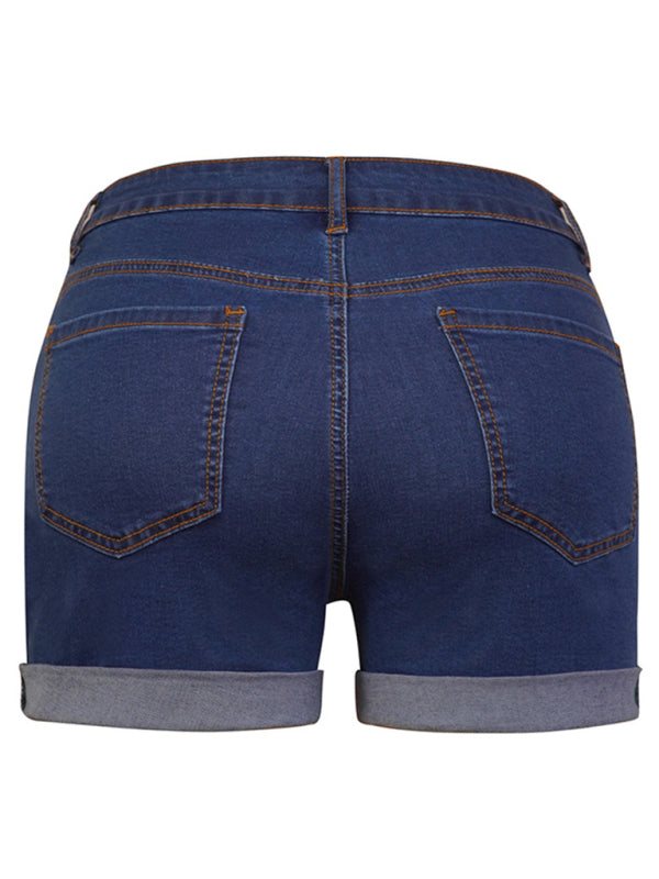 Short en jean pour femme, élégant, simple, très élastique
