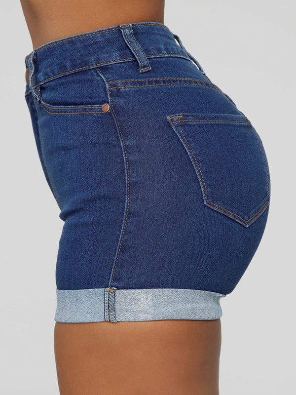 Short en jean pour femme, élégant, simple, très élastique