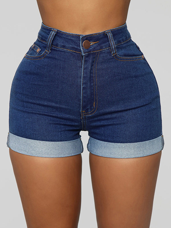 Short en jean pour femme, élégant, simple, très élastique