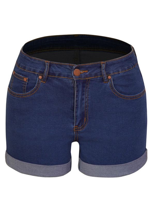 Short en jean pour femme, élégant, simple, très élastique