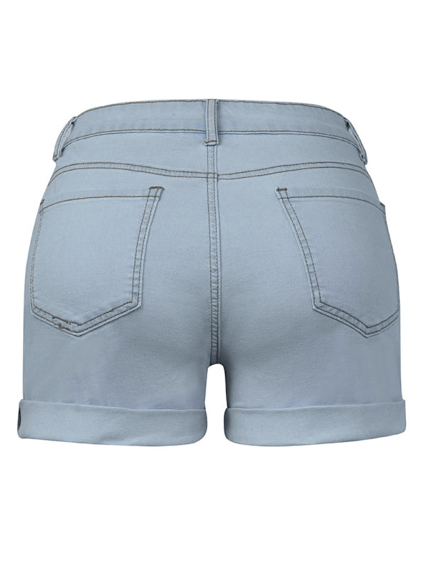 Short en jean pour femme, élégant, simple, très élastique