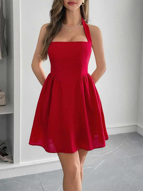 Elegant halterneck short dress
