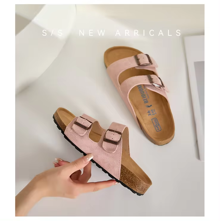 Birken Style Cork Sole Leather Sandals