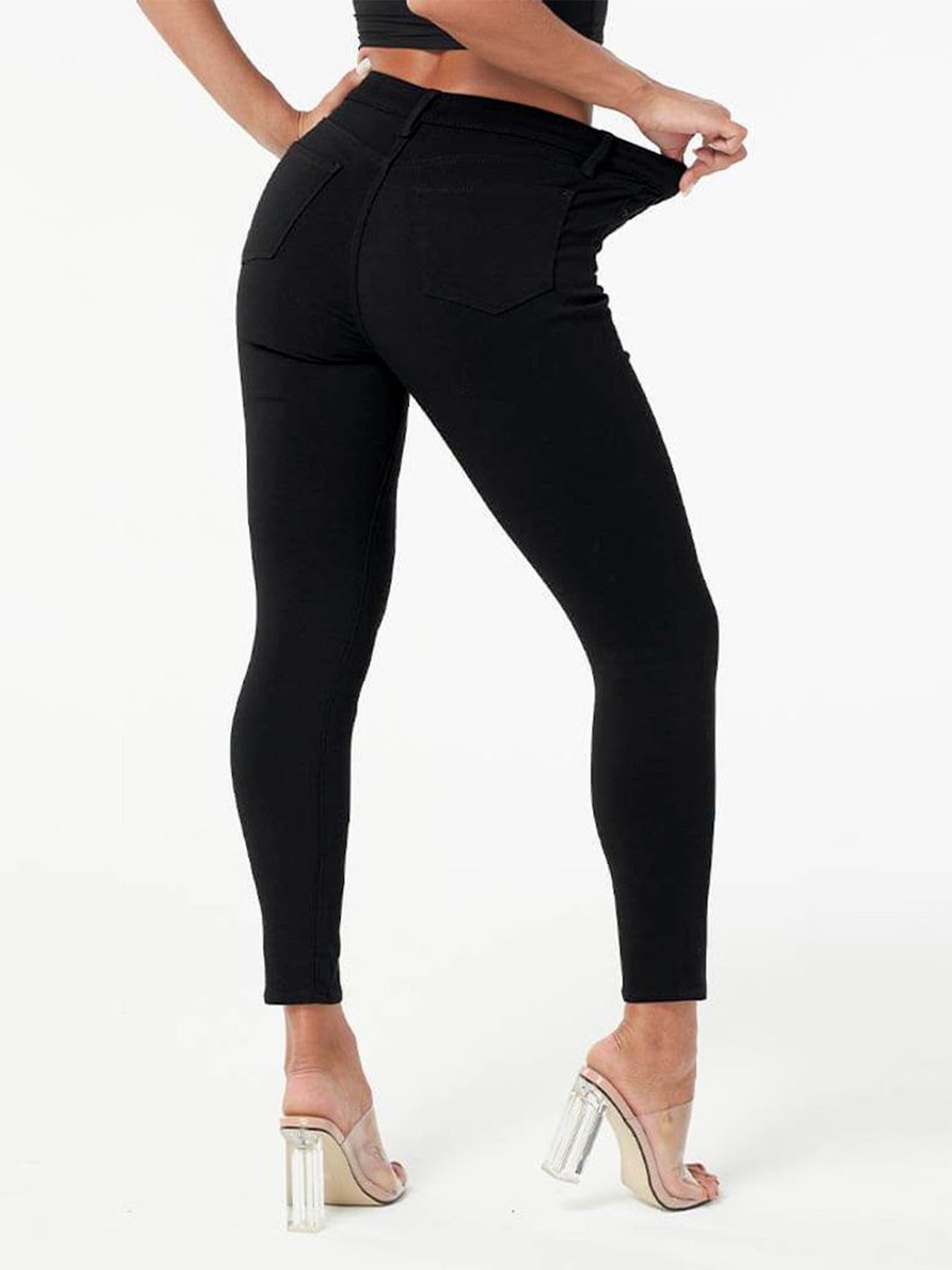 Women's Black High Waist Skinny