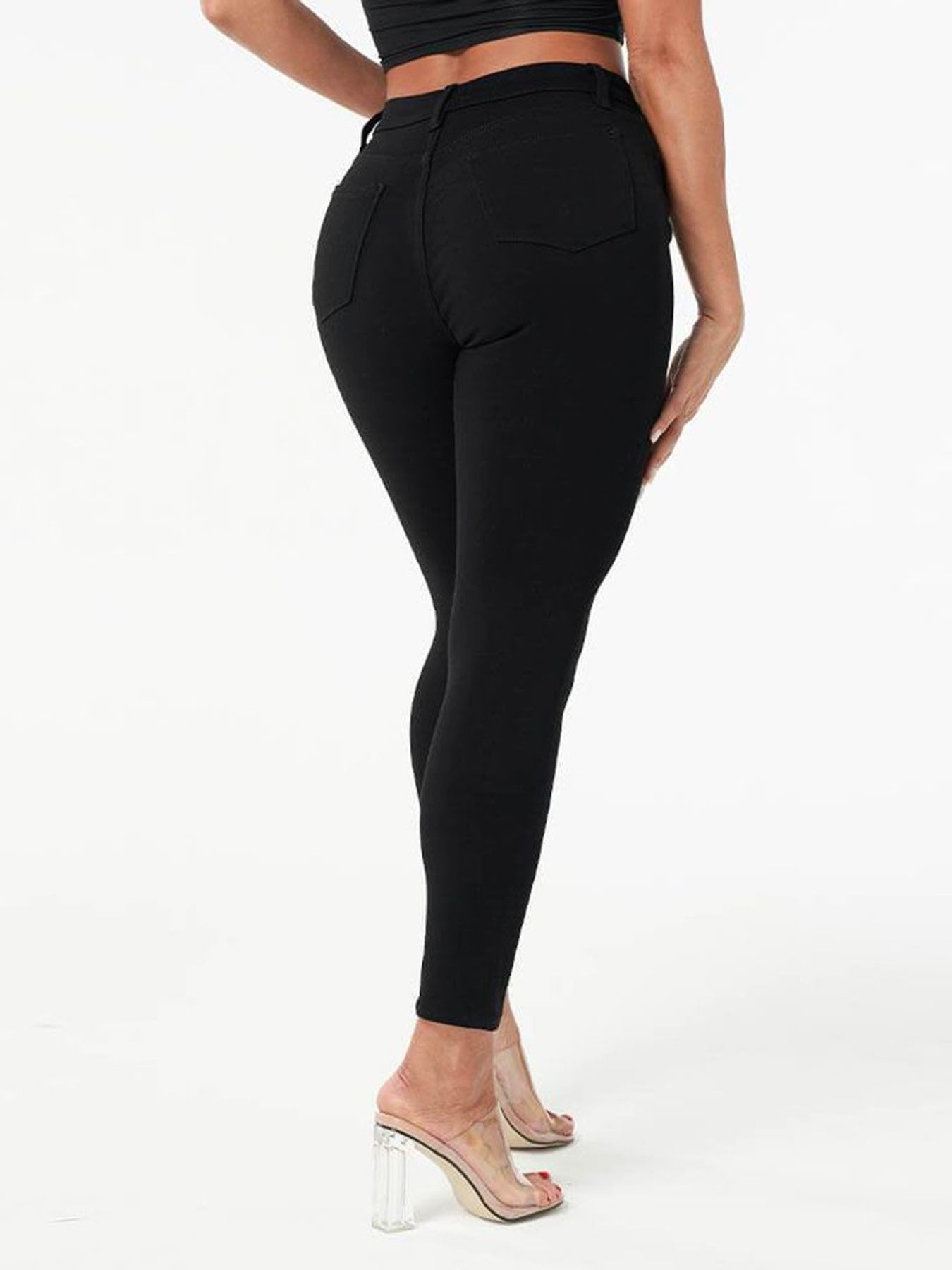 Women's Black High Waist Skinny