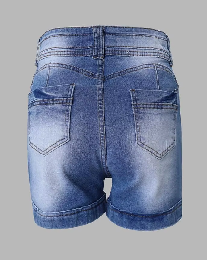 Casual High Waist Denim Shorts