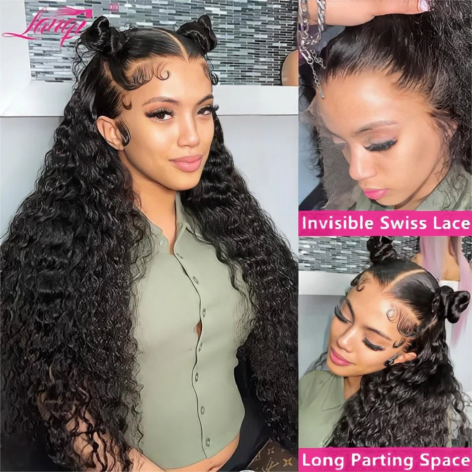 Curly Human Hair Lace Frontal Wig  Brazilian Remy