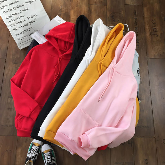 Long Sleeve Solid Color Hooded Sweater