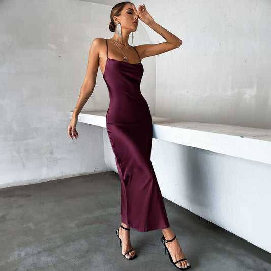 Lace-up Sleeveless Suspender Dress