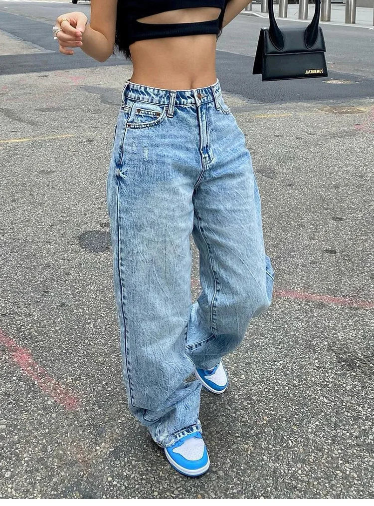 Loose fit Denim Wide Leg Pants